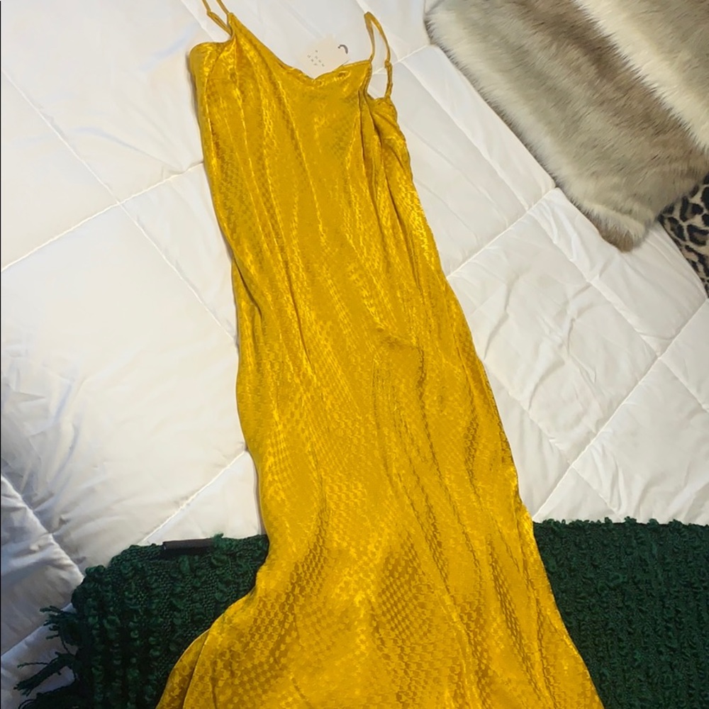 gold slip dress